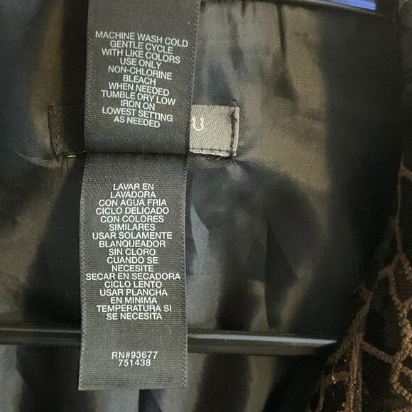 Bisou Bisou Croc Print Belted Jacket Brown/Black Faux Leather Look Trench Size L - Picture 13 of 13